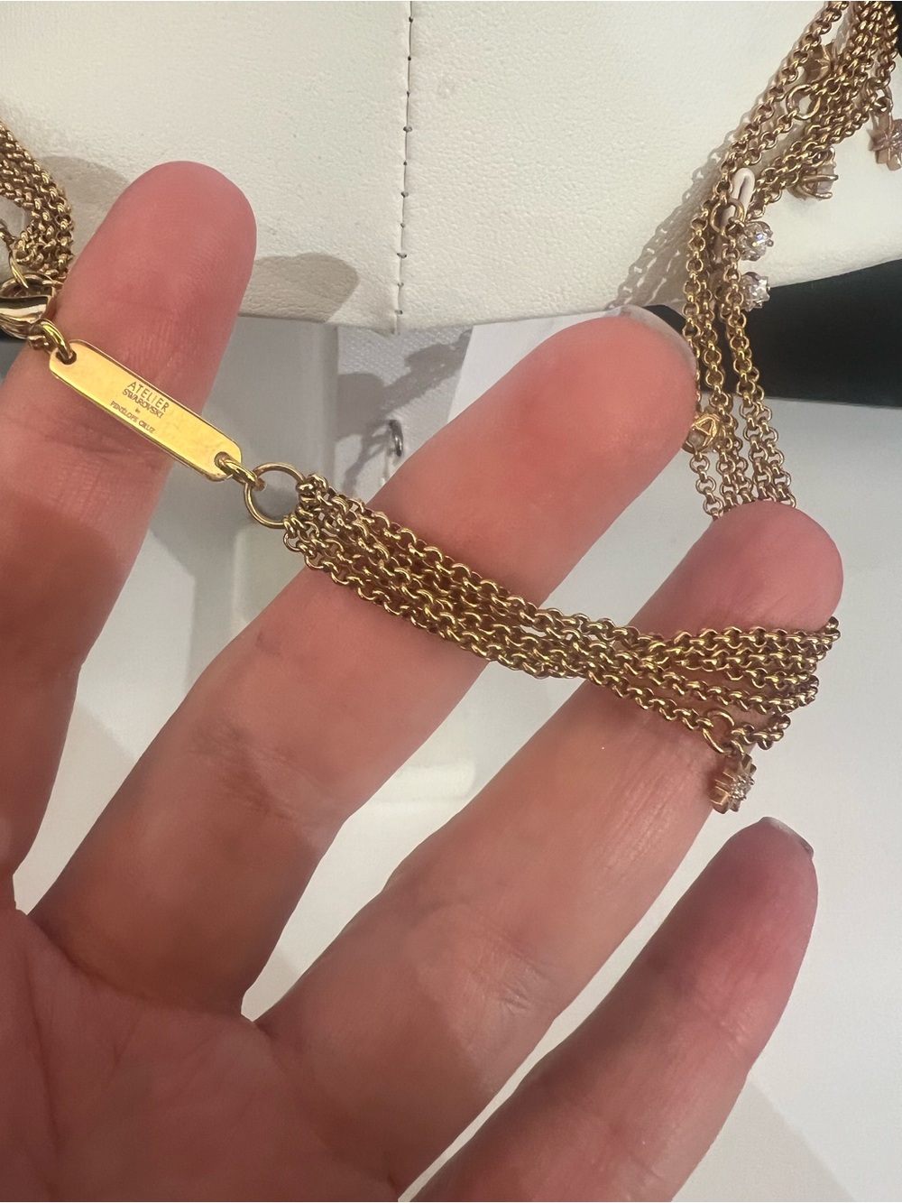 Atelier Swarovski Moon Sun Penelope Cruz multi strand rose gold necklace - Picture 2 of 2